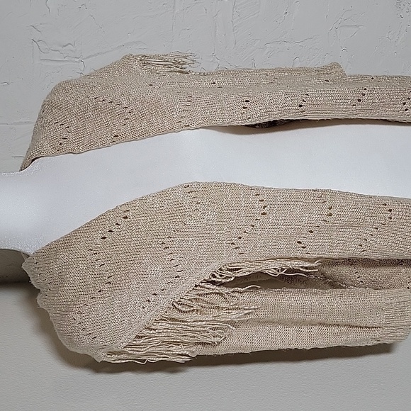 Cupio Open Front Cardigan Sweater Fringe Tassel Longsleeve Lapel Collar Casual M - Picture 6 of 14